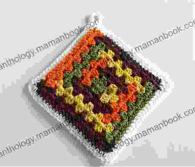 A Classic Granny Square Potholder In Vibrant Colors Potholder Crochet Pattern Joosr