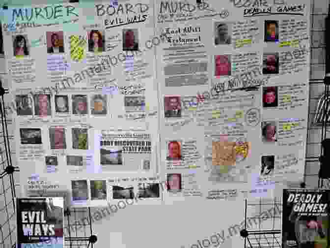 A Murder Board Filled With Photos Of Victims And Suspects Murder Board (Boston Crime Thriller 1)