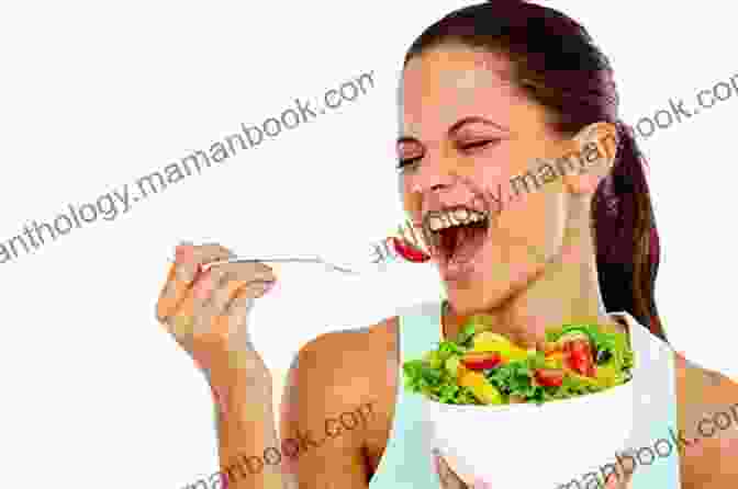 A Photo Of A Woman Eating A Salad, With Her Eyes Closed And Looking Relaxed. Speech Therapy And Cooking: Simple Recipes With A Sprinkle Of Therapy: Practise Speech Sounds And Develop Social Interaction Skills Through Cooking Colouring And Other Educational Activities