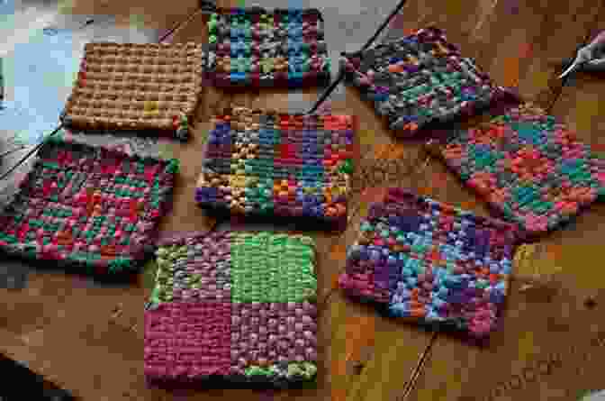 A Potholder Composed Of Colorful Crochet Squares Arranged In A Mosaic Design Potholder Crochet Pattern Joosr