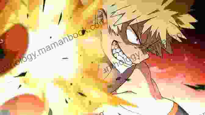 Katsuki Bakugo Using His Explosion Quirk To Create A Powerful Explosion. My Hero Academia Vol 7: Katsuki Bakugo: Origin
